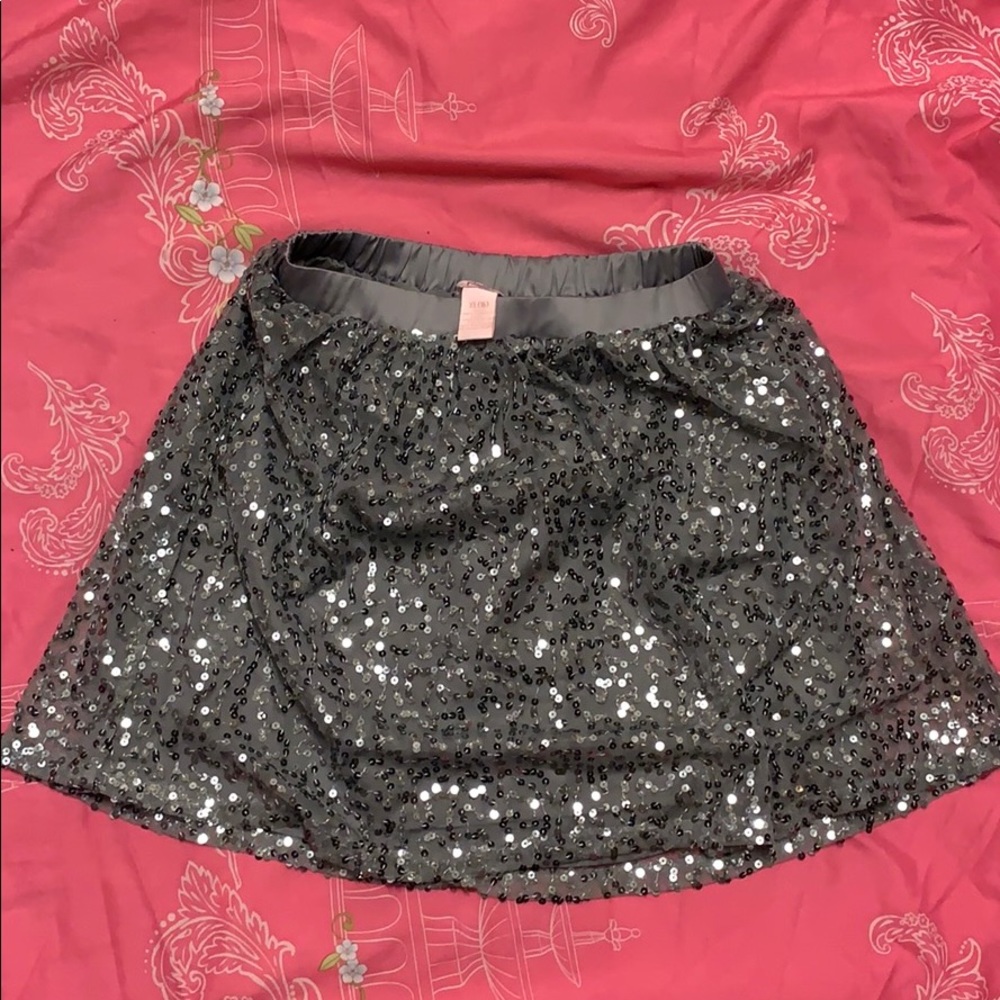 Girls gray/silver sequin skirt